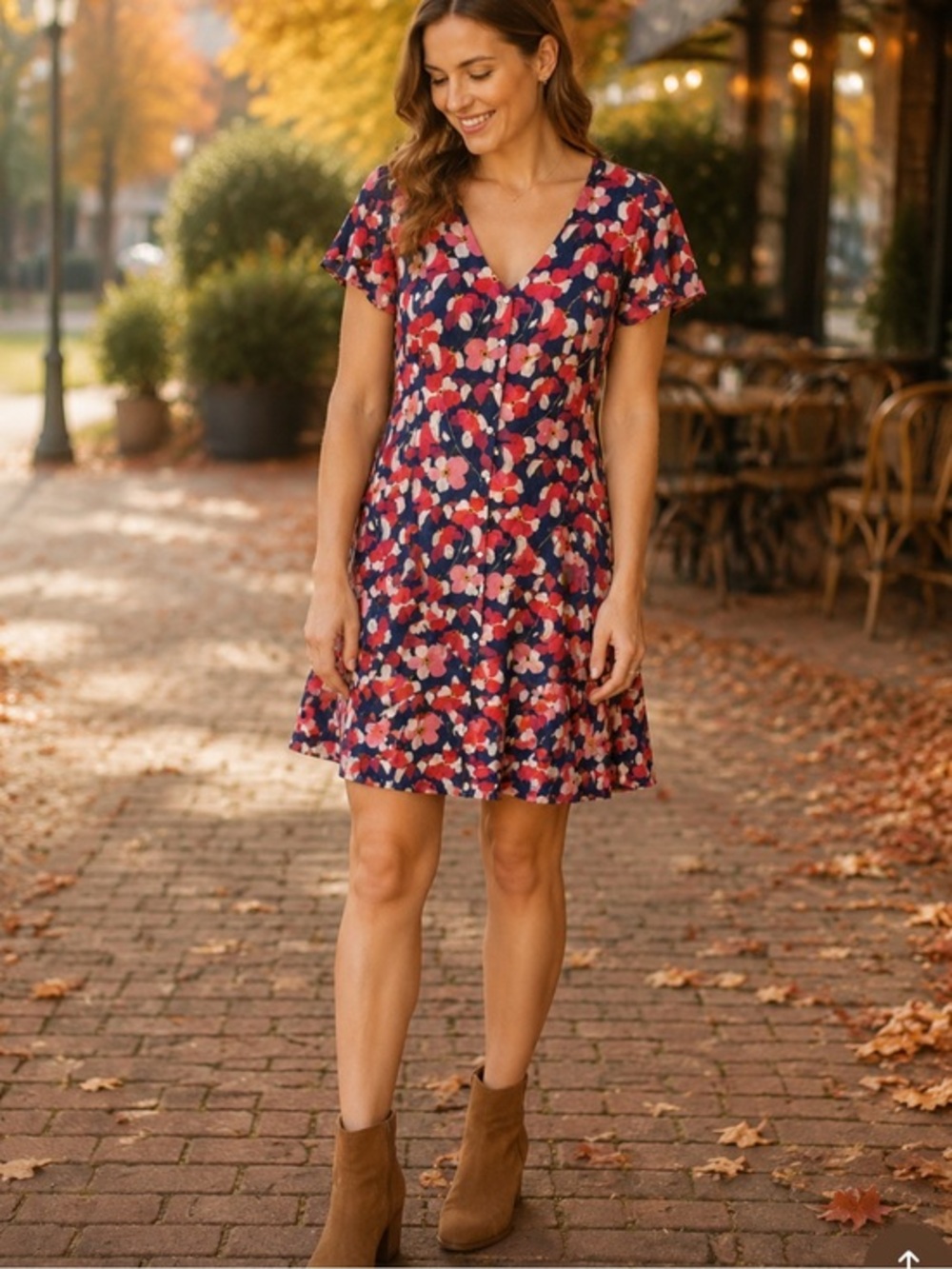 TROVATA Birds of Paradise floral mini dress